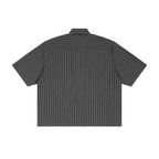 Unisex Striped Boxy Button-Up Shirt