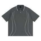 Unisex Raglan Piping Polo Shirt