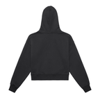 Fleeced Zip-Up Cropped Hoodie