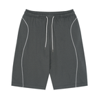 Unisex Piping Drawstring Shorts