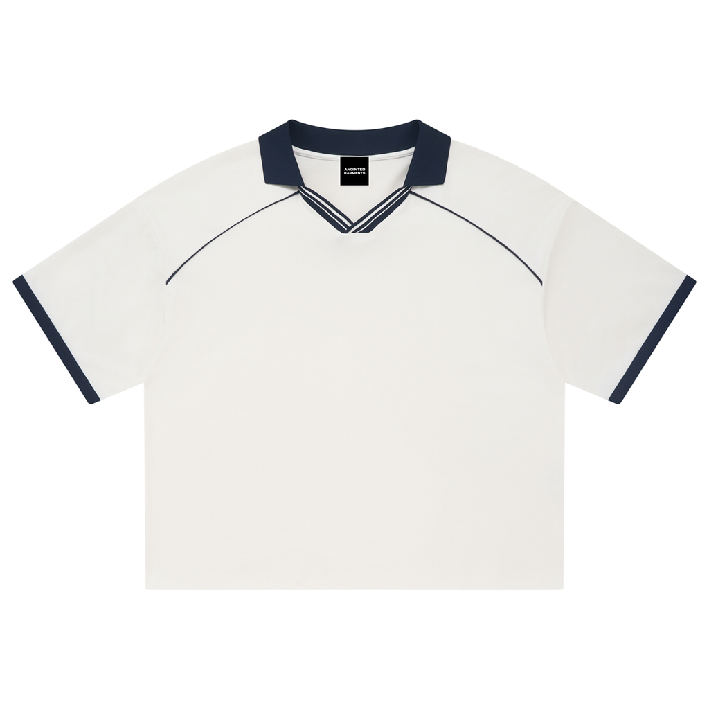 Unisex Collared Piping Boxy Soccer Jersey