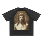 Unisex Mineral Wash Raw Edge T-Shirt