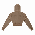 Vintage Washed Cropped Fleece Hoodie