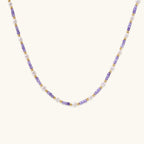 Anointed Garments Amethyst Pearl Harmony Necklace featuring freshwater pearls, lavender zirconia, and 18K gold vermeil.