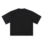 Back view of Anointed Garments Essential boxy fit crewneck t-shirt in black heavyweight cotton