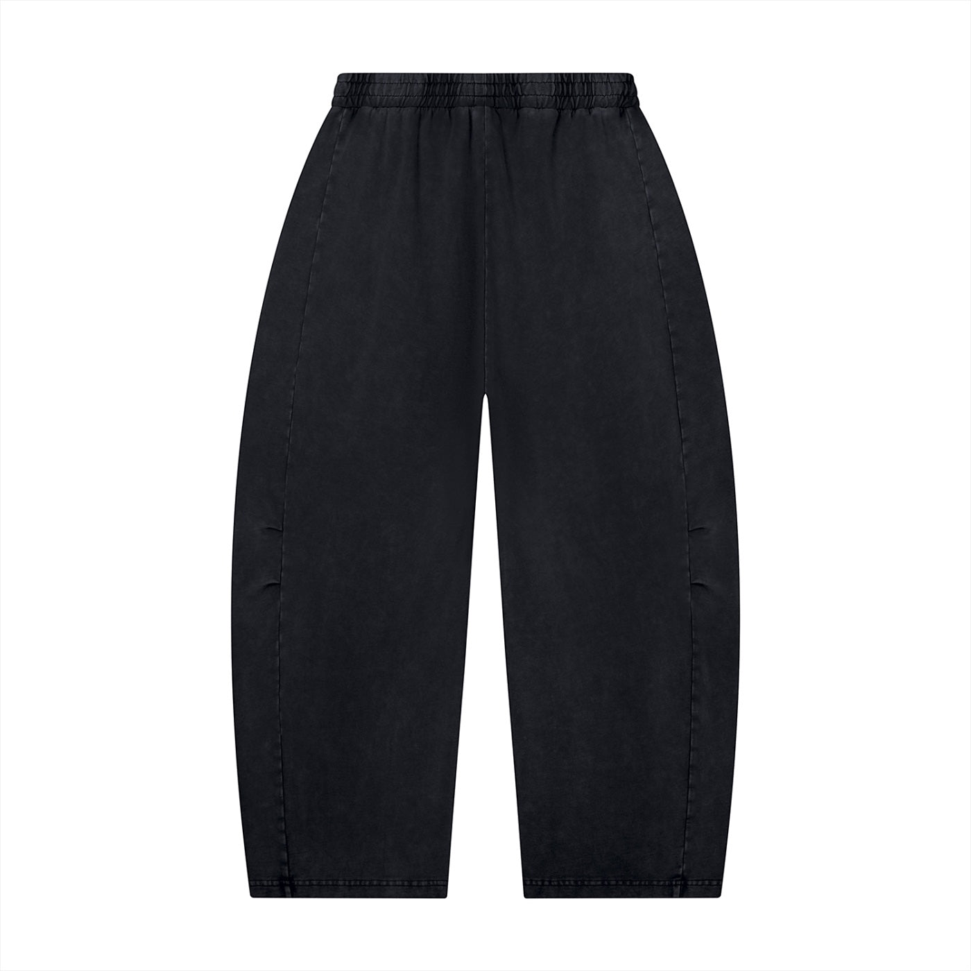 Anointed Garments relaxed fit black cotton lounge pants with a vintage snow wash and wide-leg silhouette.