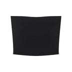 Anointed Garments black sleeveless bodycon yoga tube top in a cropped style made from nylon and spandex blend.