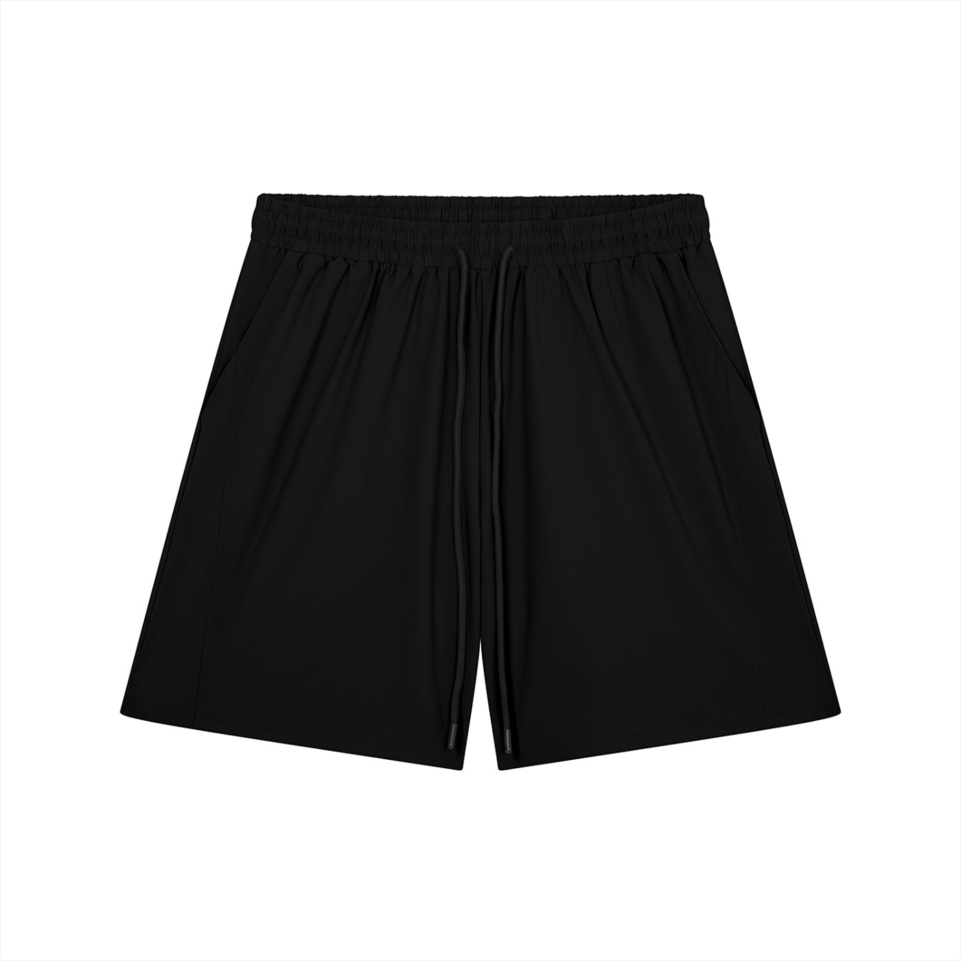 Anointed Garments black nylon spandex athletic drawstring shorts for gym and casual wear