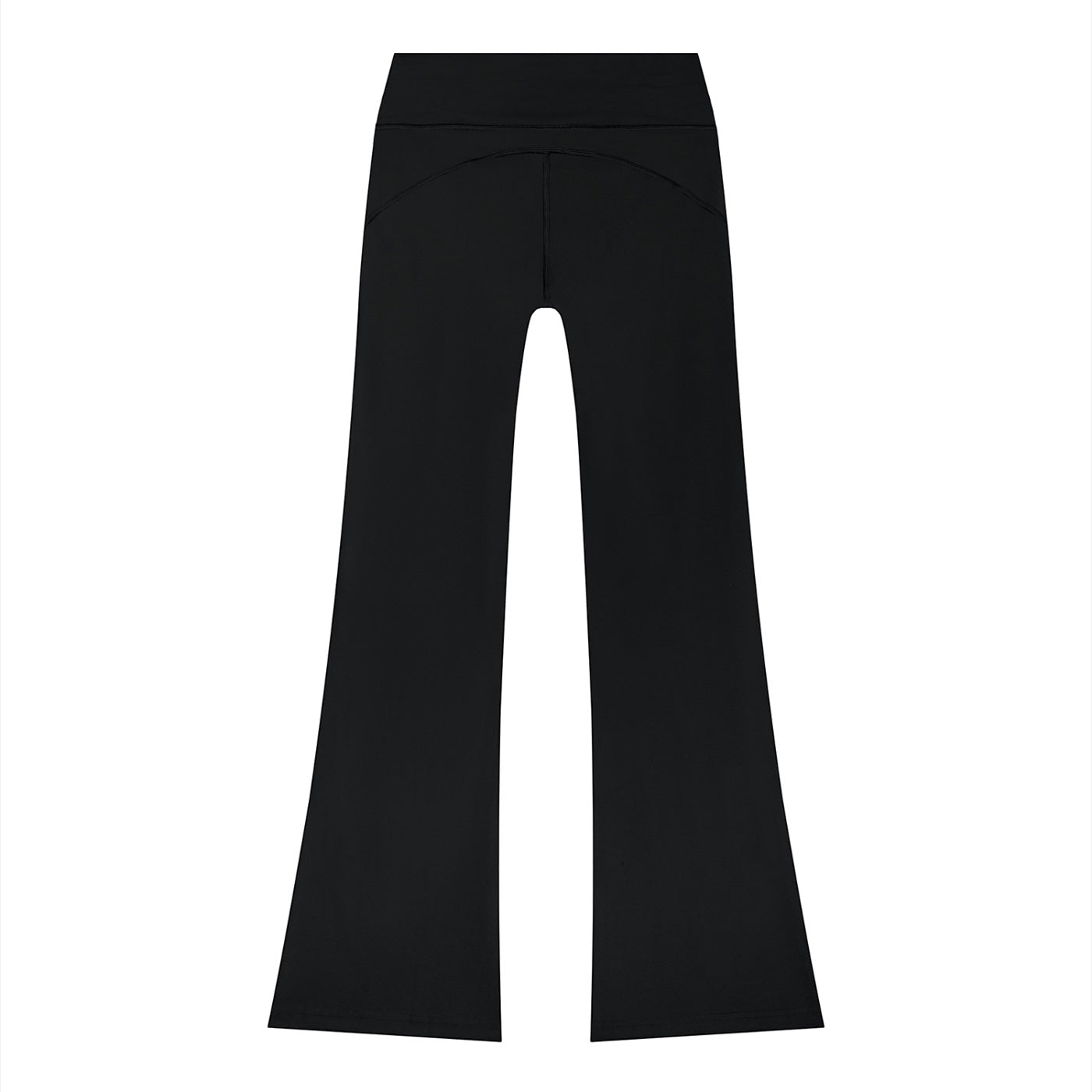 Anointed Garments women's black high-rise flare leg lounge pants in soft nylon spandex blend