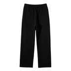Anointed Garments black heavyweight fleece straight-leg pants with an adjustable drawstring waist.