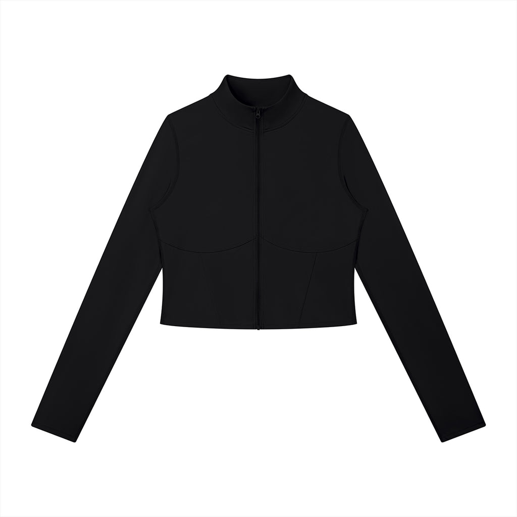 Anointed Garments black women's full-zip sports jacket with a stand collar and long sleeves in a slim fit.