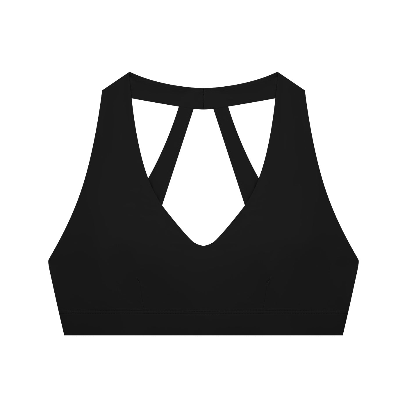 Anointed Garments black halter neck cropped sports bra with a racerback design in nylon spandex fabric