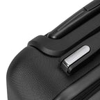 Anointed Garments black hard shell suitcase corner detail with textured finish and durable frame