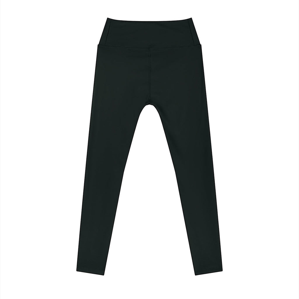 Anointed Garments black high-waisted athletic performance leggings with a smooth, moisture-wicking stretch fabric.