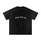 Anointed Garments black snow washed oversized cotton t-shirt with Pray For Me text print on the chest