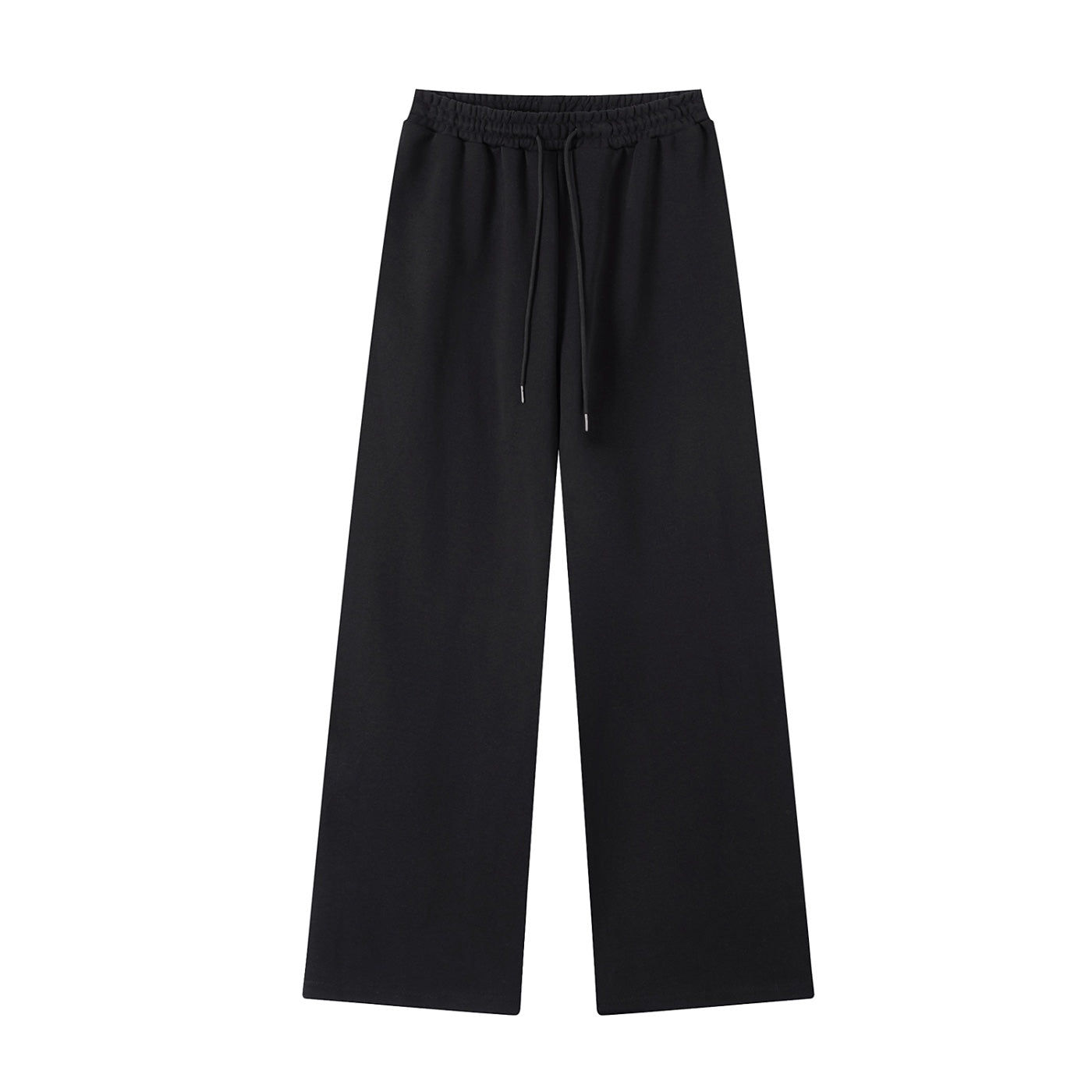 Anointed Garments black straight-leg sweatpants with an elastic drawstring waist in a cotton blend fabric.
