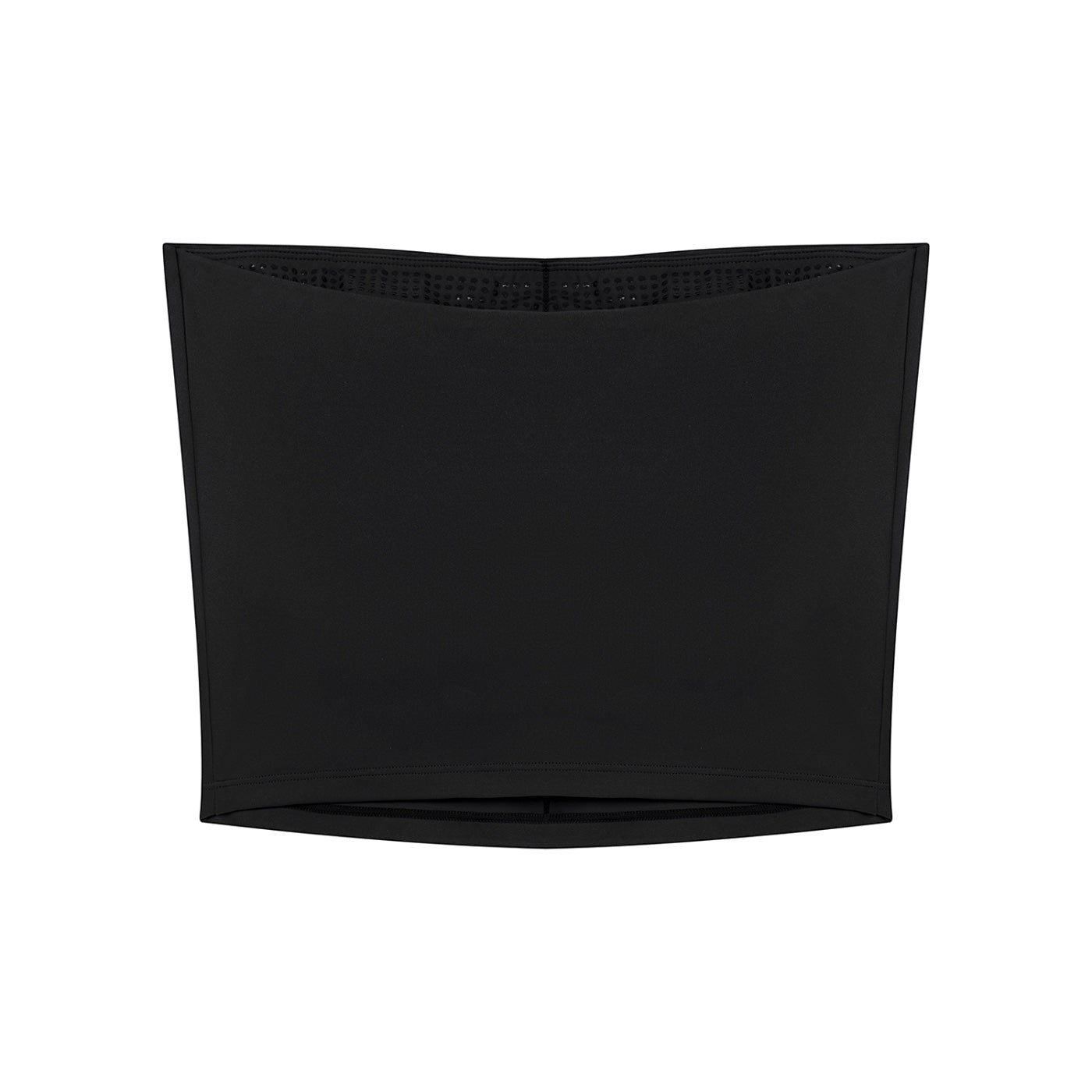 Anointed Garments black strapless tube top in a stretchy nylon-spandex blend with a seamless, minimalist design.
