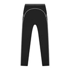 Anointed Garments women's black high-rise leggings with white topstitching details for gym and casual wear.