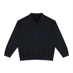 Anointed Garments unisex vintage wash black cotton sweatshirt with a collared neckline and drop shoulder design.