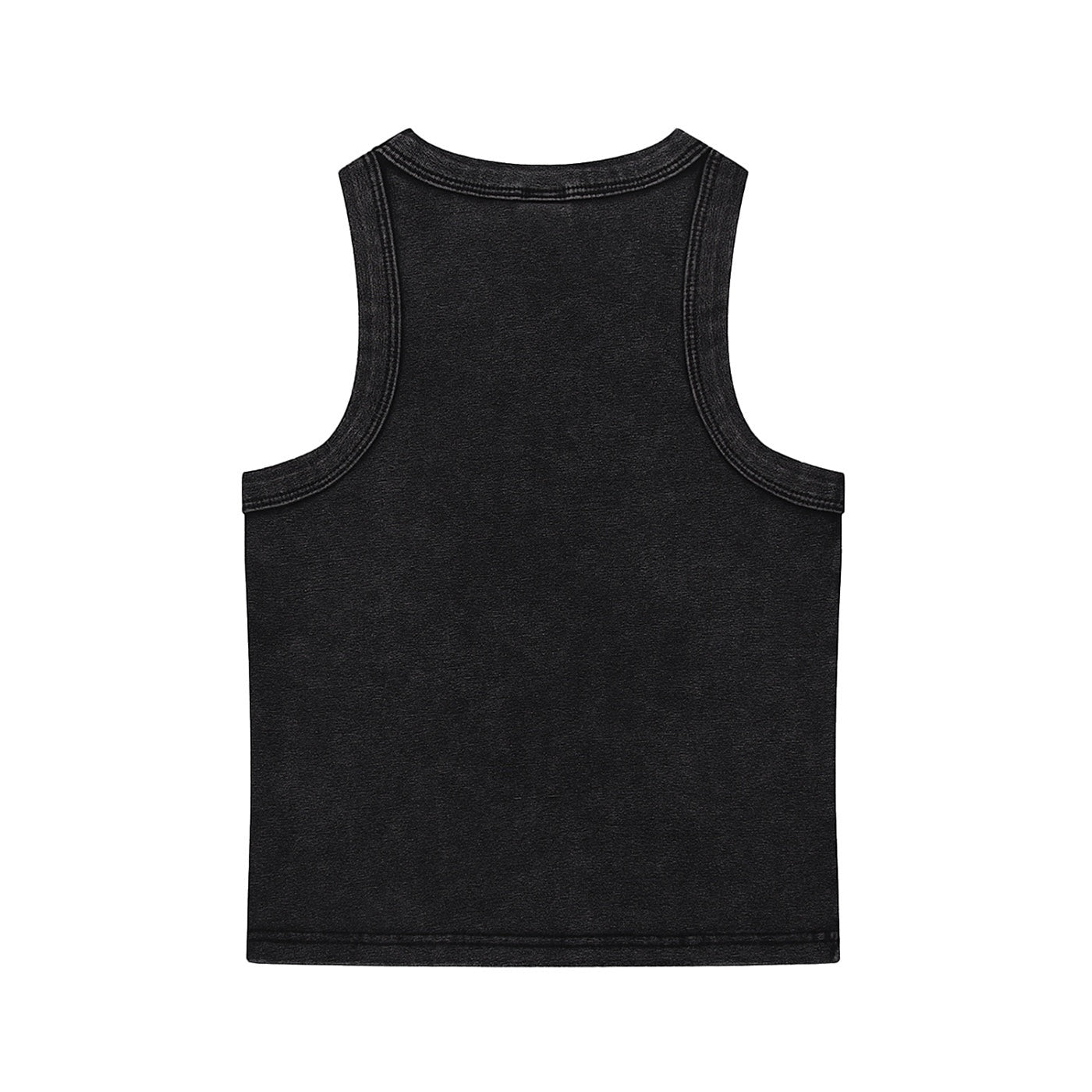 Anointed Garments black snow washed cotton blend sleeveless crop tank top with a round neck