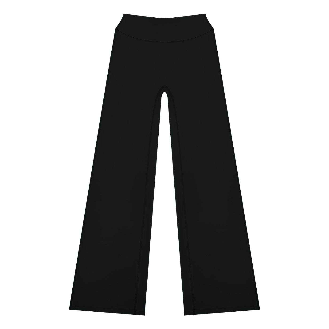 Anointed Garments black high-waisted wide-leg lounge pants made from soft nylon-spandex blend fabric.