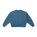 Anointed Garments blue heavyweight cotton blend crewneck sweatshirt with a relaxed fit and ribbed cuffs and hem.