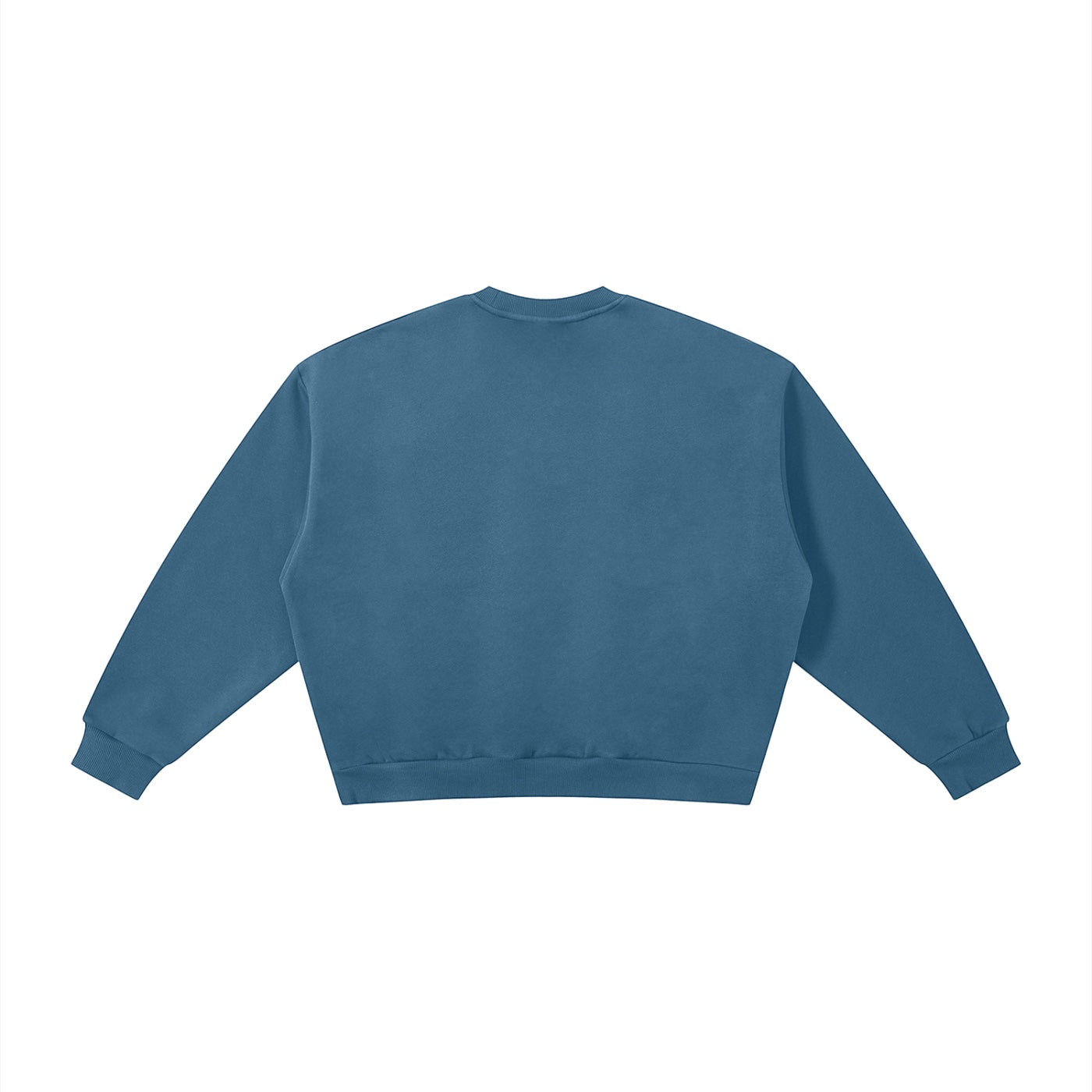 Anointed Garments blue heavyweight cotton blend crewneck sweatshirt with a relaxed fit and ribbed cuffs and hem.