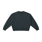 Anointed Garments boxy crewneck sweatshirt in dark charcoal, featuring a thick cotton blend and drop shoulder design.