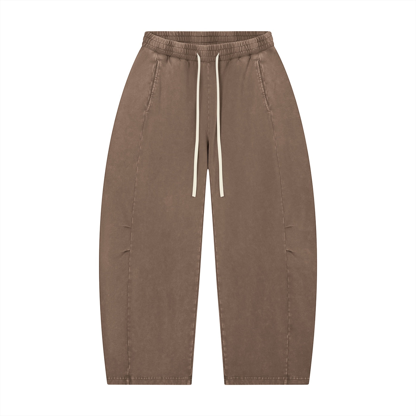Anointed Garments relaxed fit brown cotton lounge pants with a drawstring waist and vintage-inspired washed finish.