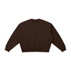 Anointed Garments Essential crewneck sweatshirt in dark brown with a relaxed fit, ribbed cuffs, and hem.