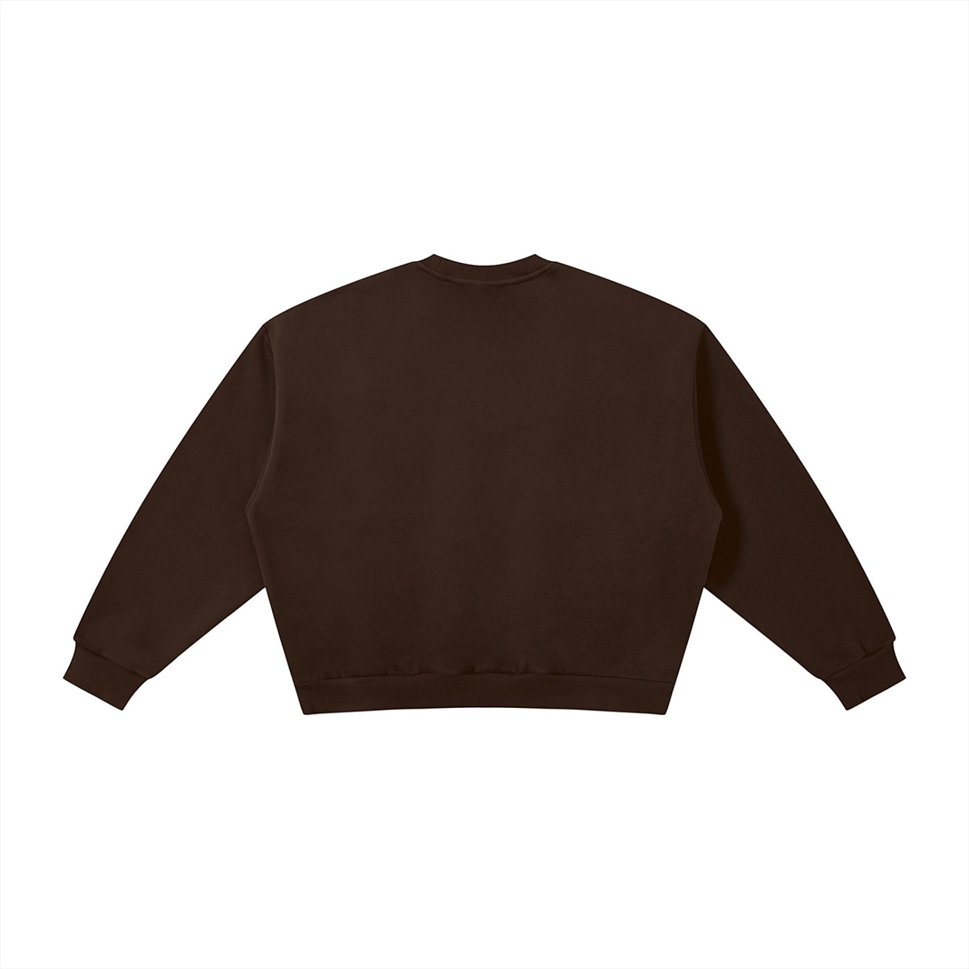 Anointed Garments Essential crewneck sweatshirt in dark brown with a relaxed fit, ribbed cuffs, and hem.