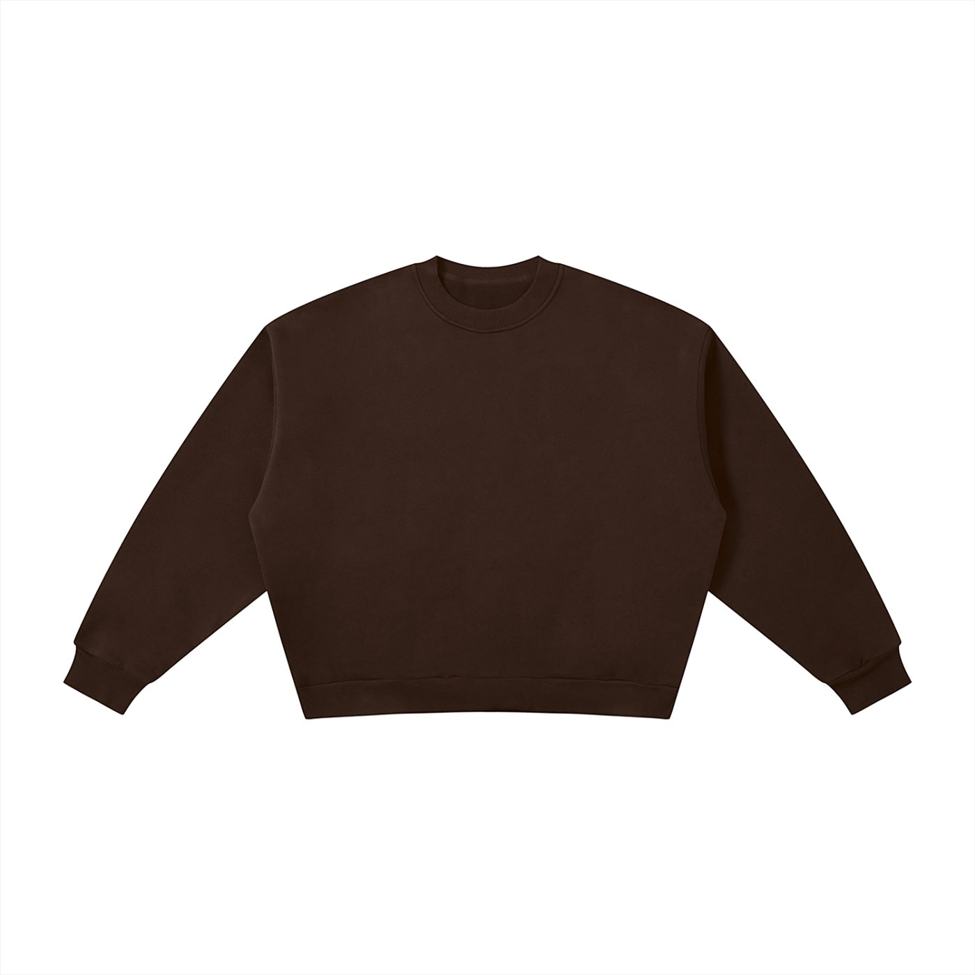 Anointed Garments dark brown heavyweight cotton blend crewneck sweatshirt with a relaxed, oversized fit.