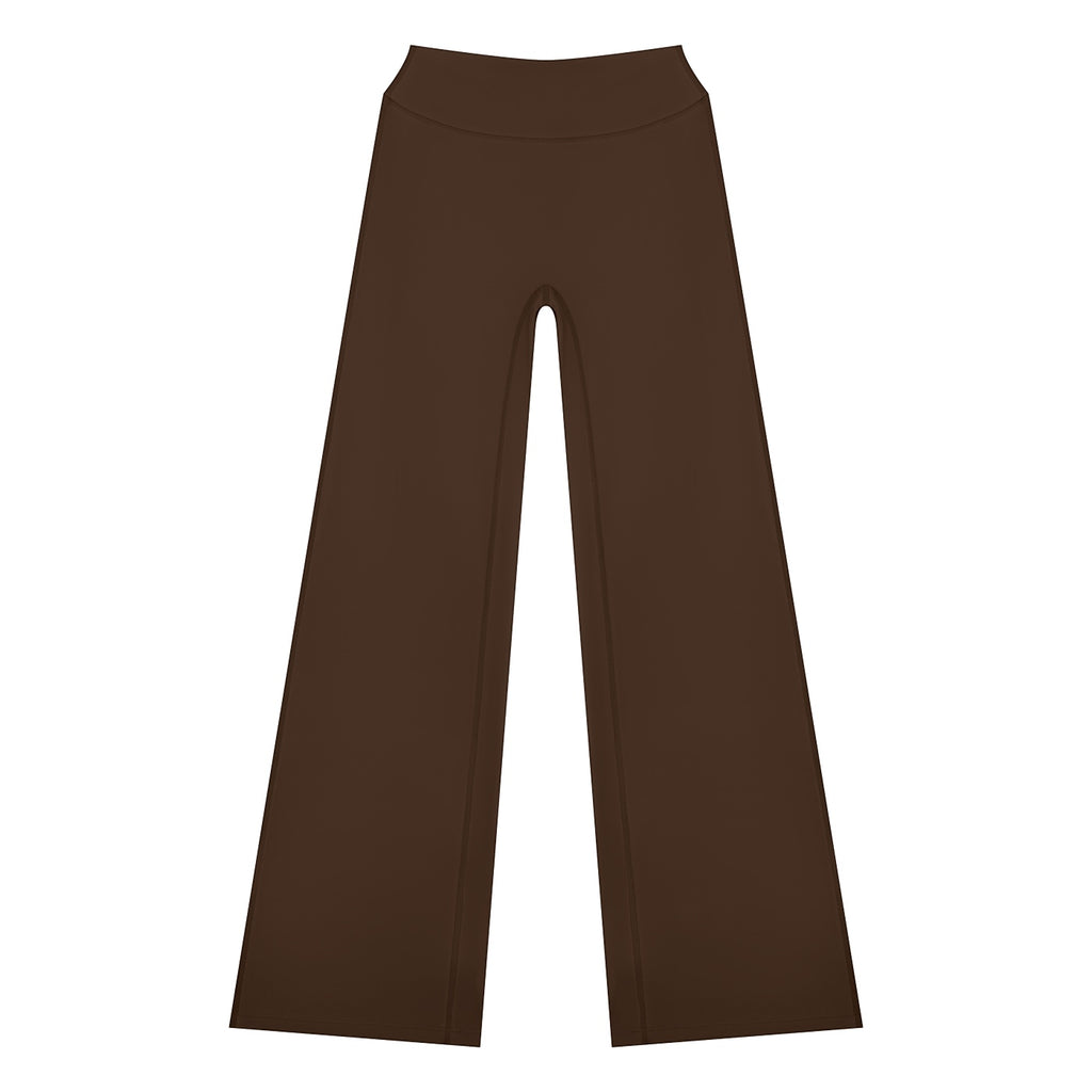 Anointed Garments women's high rise yoga pants in dark brown, featuring a comfortable bodycon fit and nylon blend.