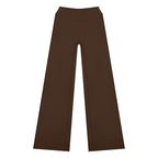 Anointed Garments women's high rise yoga pants in dark brown, featuring a comfortable bodycon fit and nylon blend.