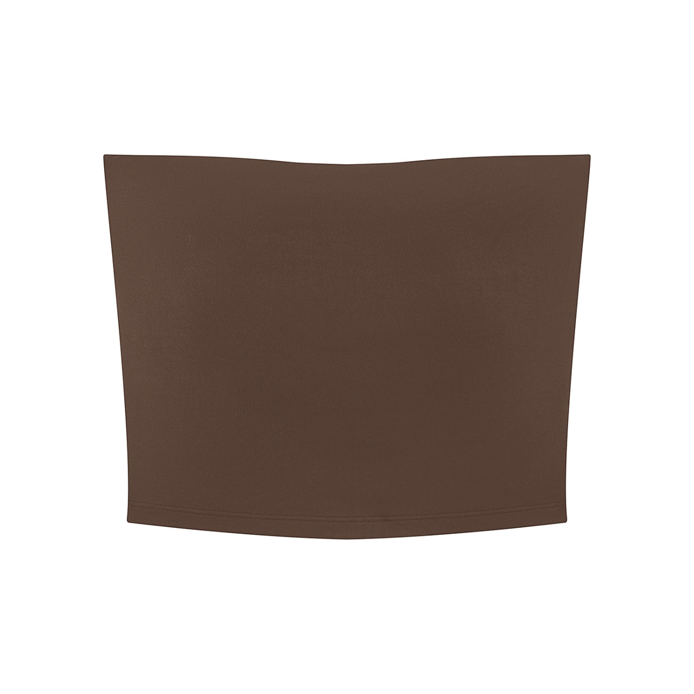 Anointed Garments brown strapless tube top in a stretchy nylon-spandex blend with a seamless bodycon fit.