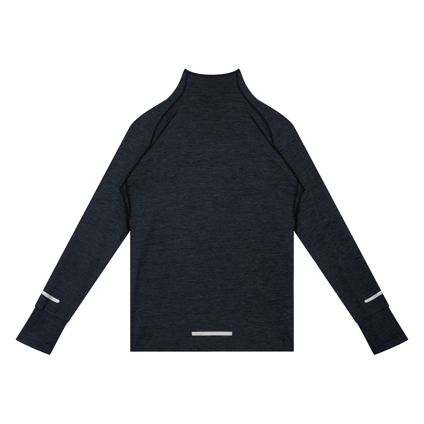 Anointed Garments charcoal heathered men's athletic quarter-zip pullover with long raglan sleeves and reflective details.