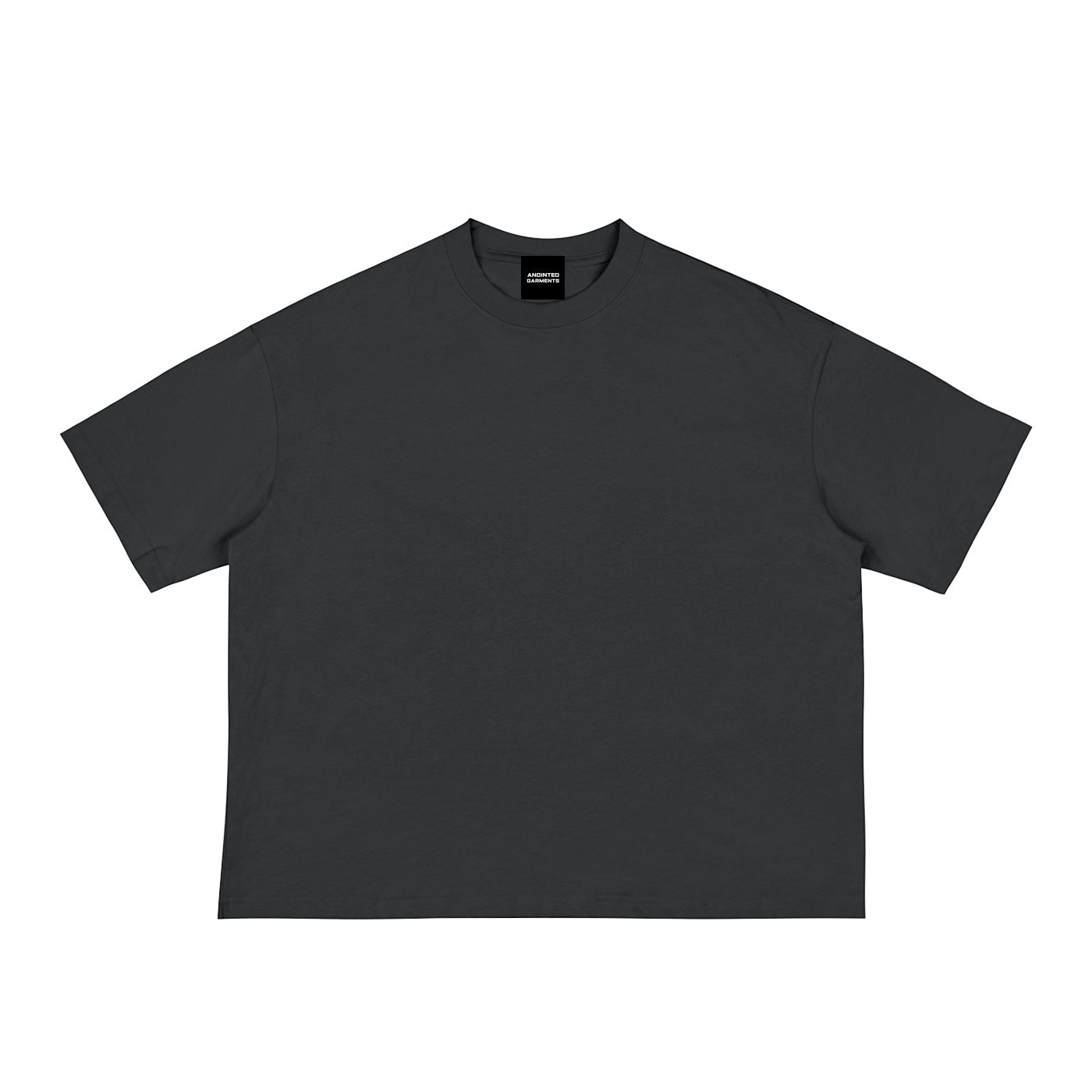 Anointed Garments charcoal grey unisex cotton t-shirt with a crew neck and relaxed drop shoulder fit.