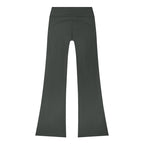 Anointed Garments women's charcoal grey high-rise flare leg lounge pants in soft nylon spandex blend