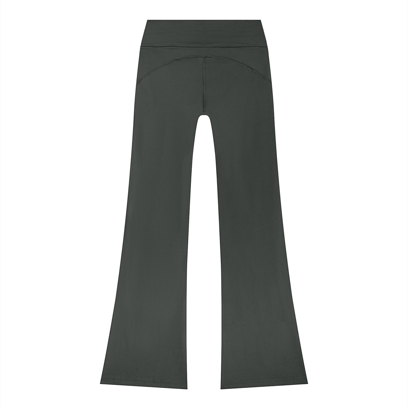 Anointed Garments women's charcoal grey high-rise flare leg lounge pants in soft nylon spandex blend
