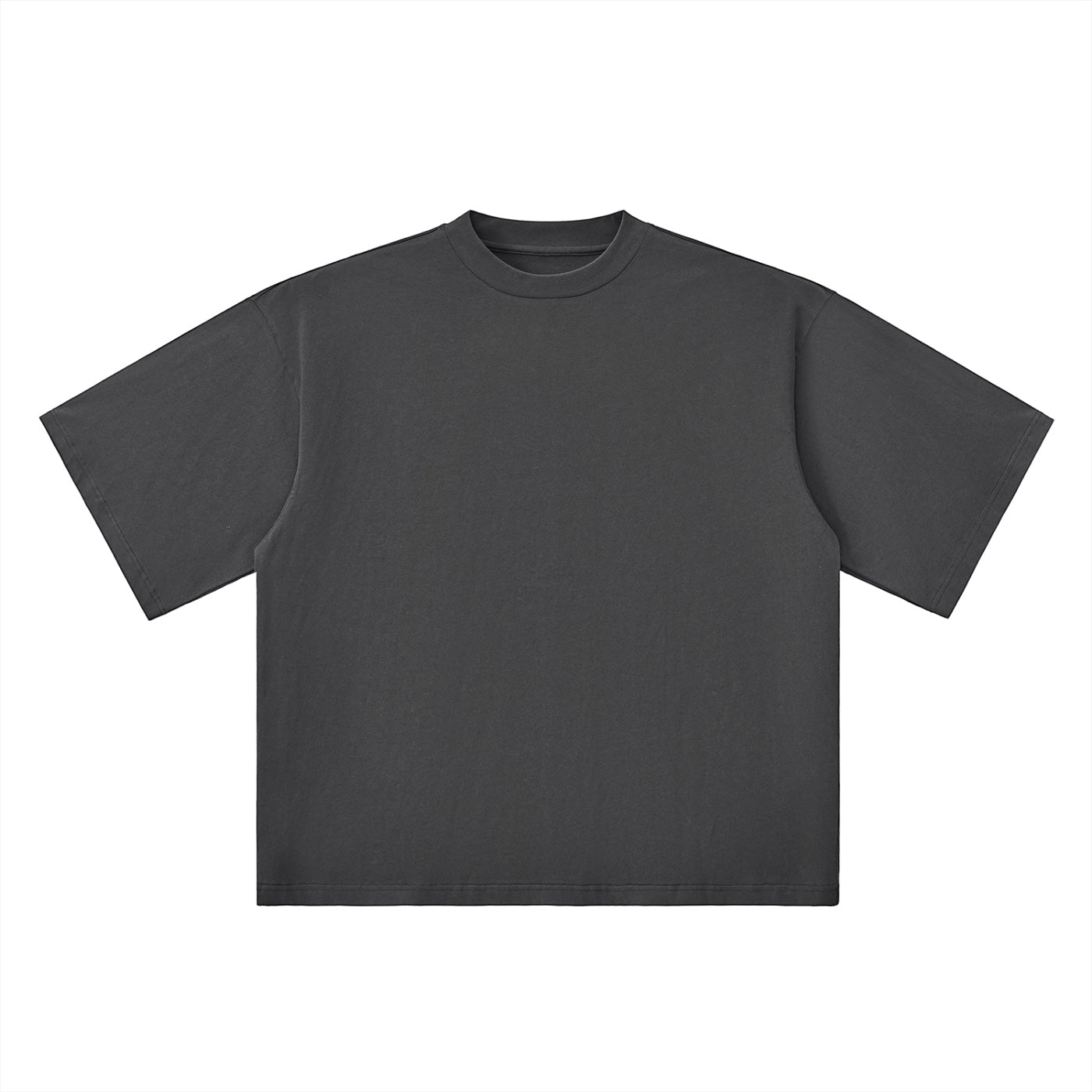 Anointed Garments unisex charcoal grey oversized cotton t-shirt with drop shoulders and a classic round neck.