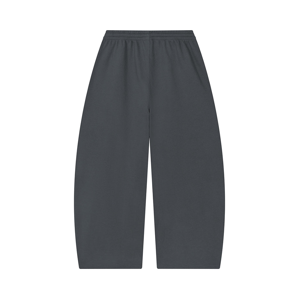 Anointed Garments charcoal grey relaxed fit lounge sweatpants with a wide-leg silhouette and elasticated waistband.