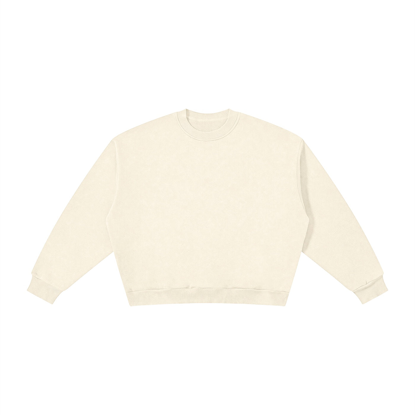 Anointed Garments boxy fleece crewneck sweatshirt in cream with a drop shoulder and oversized fit.