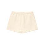 Anointed Garments cream-colored fleece sweatshorts with a comfortable elastic drawstring waistband and loose fit.