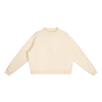 Anointed Garments cream oversized mock-neck sweatshirt in a thick cotton-blend fleece with drop shoulders.