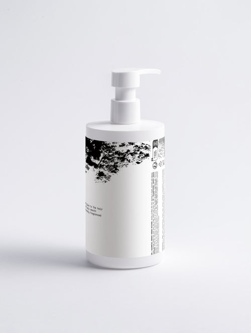 Anointed Garments Gloss Shampoo in a white pump bottle with Smoky Green Vetiver label design on a white background.