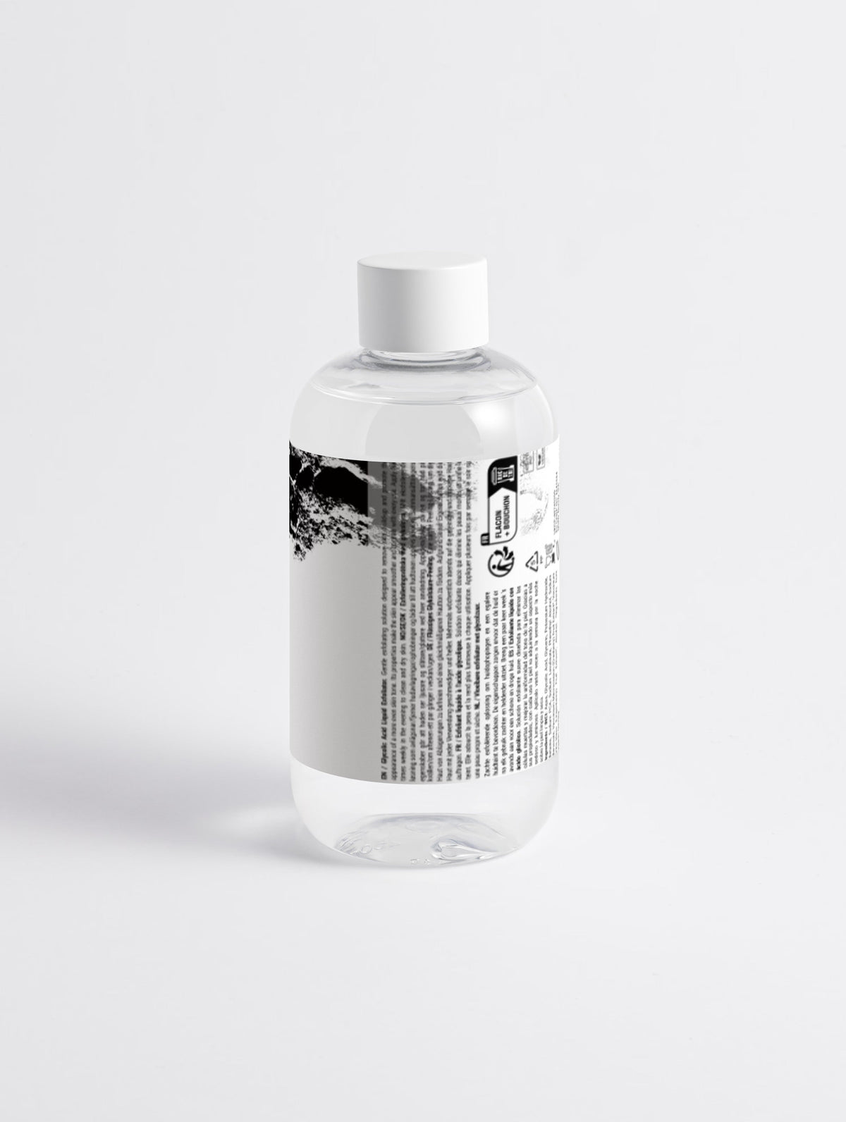 Anointed Garments Glycolic Acid Liquid Exfoliator in a clear bottle with a white cap against a plain white background.