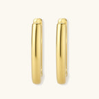 Anointed Garments 14K gold-plated 925 sterling silver hoop earrings with a polished finish and 19 mm diameter.