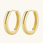 Anointed Garments 14K gold-plated 925 sterling silver hoop earrings with a polished 19 mm circular design.