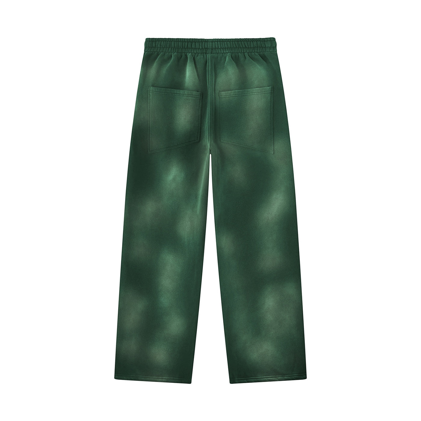 Anointed Garments relaxed fit fleece sweatpants in dark green with a unique vintage washed effect and back pockets.