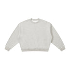 Anointed Garments boxy grey fleece crewneck sweatshirt with drop shoulders and a cropped fit.
